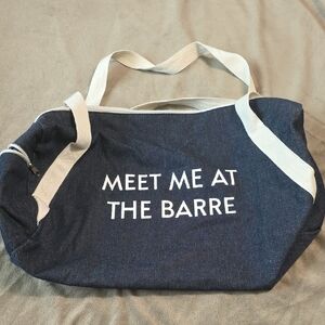 Denim Blue Tote with Cream Straps